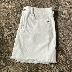White American Eagle Hi Rise Mini Denim Skirt